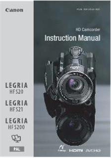 Canon Legria HF S200 manual. Camera Instructions.